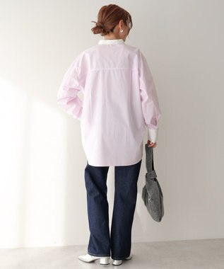 AMERICAN HOLIC イージーケアバンドカラーロングシャツ Pink