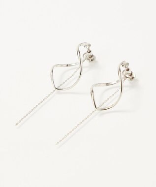 Phoebe 2wayグレースツイストラインイヤリング　シルバー シルバー