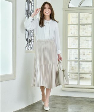 ANY L 【洗濯機可/2WAY】ボウタイブラウス オフ