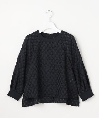 自由区 【セットアップ対応】ワッシャーカットジャカード ブラウス ミッドナイト