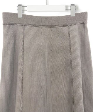 23区 【SLOW/洗える】ワイドリブジャージー フレア スカート ライトグレー系