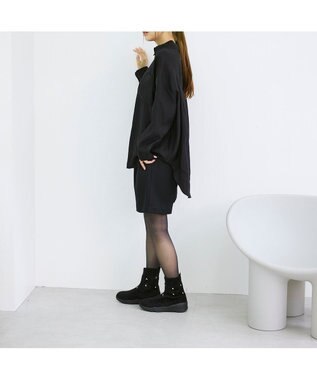 MODE ET JACOMO <carino>ビジュー付きニットブーツ ブラック