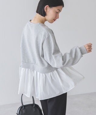 AMERICAN HOLIC 異素材ドッキングティアードポンチプルオーバ Light Gray Mixture