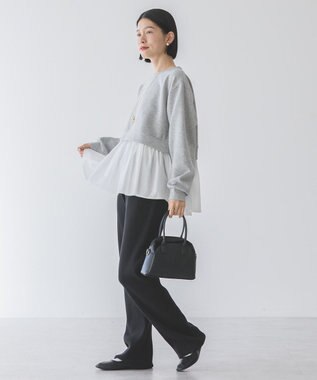 AMERICAN HOLIC 異素材ドッキングティアードポンチプルオーバ Light Gray Mixture