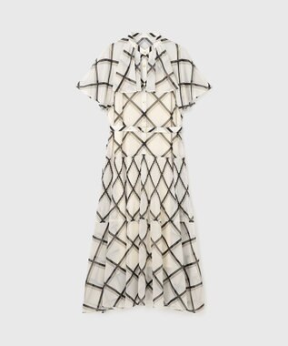 GRACE CONTINENTAL チェックプリントプリーツワンピース ベージュ