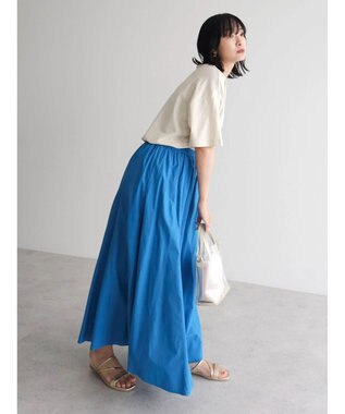 Green Parks Ｉ　切替ギャザーロングスカート Blue
