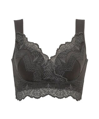 BRADELIS New York 【BRADELIS Me / ノンワイヤー・バストアップ】レーシィオールインワンブラ 日中も就寝時も快適に補正するブラ カーキグレー