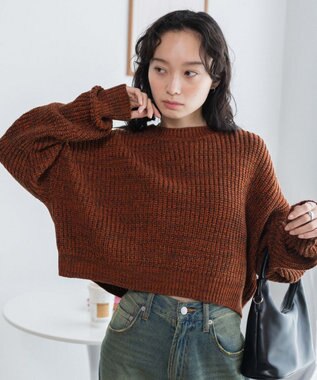 WEGO ミックスカーラーショートニット