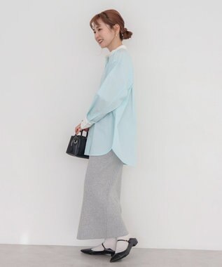 AMERICAN HOLIC イージーケアバンドカラーロングシャツ Mint