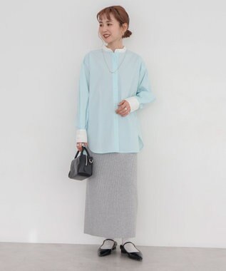 AMERICAN HOLIC イージーケアバンドカラーロングシャツ Mint