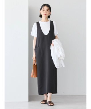 AMERICAN HOLIC イージーケアＵネックＩラインワンピース Black