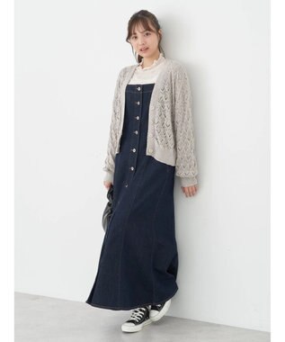 earth music&ecology ボタンキャミデニムワンピース Indigo