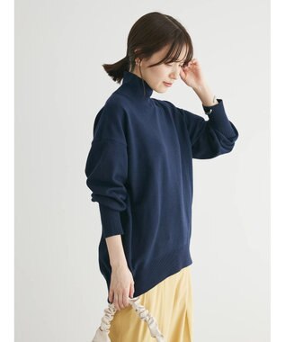 Green Parks もちやわ　モックネックプルオーバー Navy