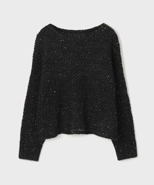 GRACE CONTINENTAL スパンメッシュニットトップ ブラック