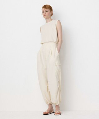 NAVE 【ReNAVE・洗える/撥水加工/接触冷感/UVケア/セットアップ】ナイロンタスラン カーゴパンツ アイボリー系