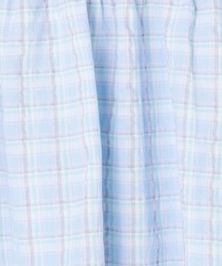 ANY KIDS 【洗濯機可能】オンオフショルダーワンピース サックスブルー×チェック