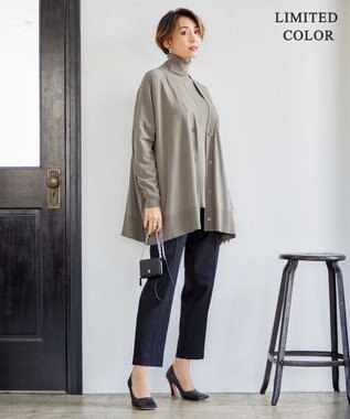 ICB 【洗える・WEB限定カラーあり】 ヴィスコースワイド カーディガン アッシュカーキ系［WEB限定］