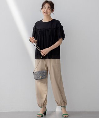 組曲 L ポリエステルレーヨンツイル パンツ ベージュ系