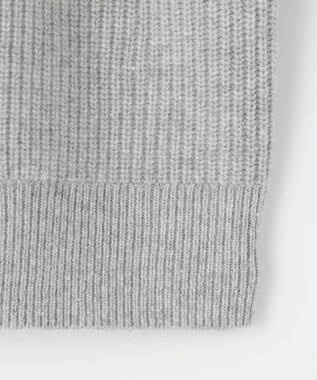 自由区 【洗える】ウールカシミヤブレンドラメスパンコールニット カーディガン グレーメランジ×シルバー