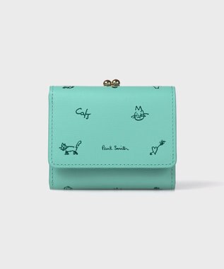 Paul Smith カラードゥードゥル ３つ折りがま口財布 ミントグリーン