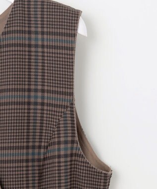 ANY SIS 【美人百花10月号掲載】リバーシブルチェックラップ ワンピース ブラウンチェック×キャメル