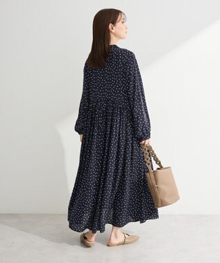 Green Parks スキッパーギャザーワンピース Dot