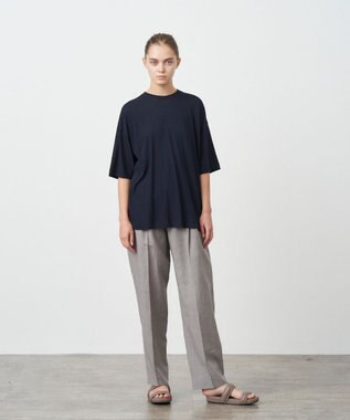 ATON KYOTO TSURIZOME LINEN | タックテーパードパンツ BLACK