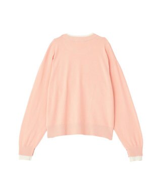 Green Parks アンチピリングレイヤード風ニットプルオーバー Pink