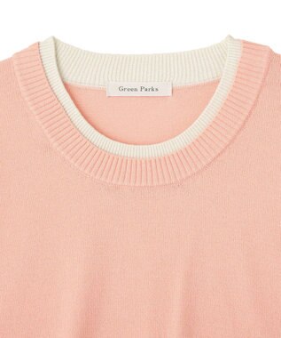 Green Parks アンチピリングレイヤード風ニットプルオーバー Pink