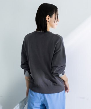 Green Parks アンチピリングレイヤード風ニットプルオーバー Dark Gray