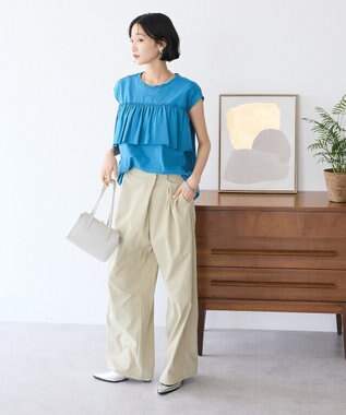 CRAFT STANDARD BOUTIQUE 接触冷感/ドロストフリルカットソープルオーバー Blue