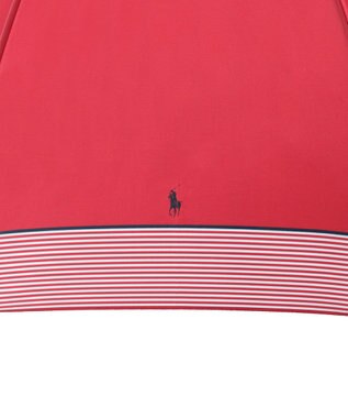 MOONBAT 【WEB限定】POLO RALPH LAUREN（ポロ ラルフローレン）長傘 ワンポイントポロポニー×裾ボーダー 8本骨 レッド