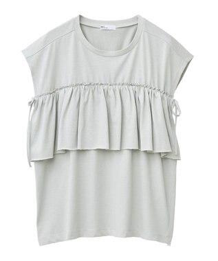 CRAFT STANDARD BOUTIQUE 接触冷感/ドロストフリルカットソープルオーバー Light Gray