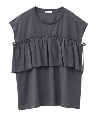 CRAFT STANDARD BOUTIQUE 接触冷感/ドロストフリルカットソープルオーバー Charcoal Gray