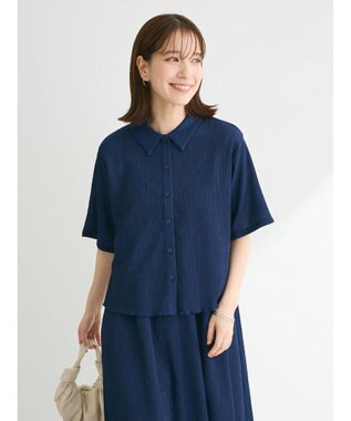 Green Parks BEST PRICE 表面カット衿付シャツ Blue