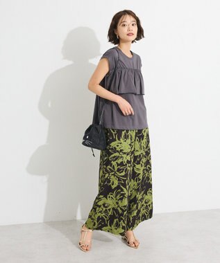 CRAFT STANDARD BOUTIQUE 接触冷感/ドロストフリルカットソープルオーバー Charcoal Gray