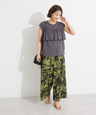 CRAFT STANDARD BOUTIQUE 接触冷感/ドロストフリルカットソープルオーバー Charcoal Gray