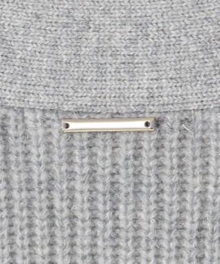 自由区 【洗える】ウールカシミヤブレンドラメスパンコールニット カーディガン グレーメランジ×シルバー