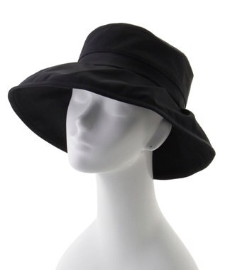 MOONBAT 【遮光100％/遮熱/UV】HIROKO KOSHINO(ヒロコ コシノ)遮光シアー カサブランカ 帽子 ゆったりMサイズ 手洗い可能/サイズ調整可能/日本製 ブラック