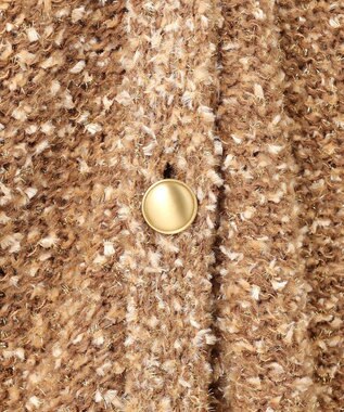 自由区 S 【カタログ掲載】ラメファンシーツイード カーディガン キャメル系