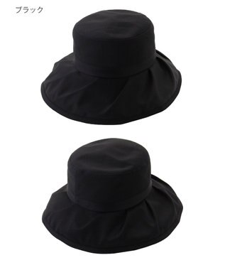MOONBAT 【遮光100％/遮熱/UV】HIROKO KOSHINO(ヒロコ コシノ)遮光シアー カサブランカ 帽子 ゆったりMサイズ 手洗い可能/サイズ調整可能/日本製 ブラック