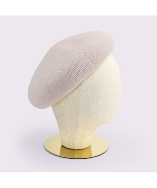 ATRENA 【日本製】カシミヤ混ケーブル掛け合わせベレー ベージュ