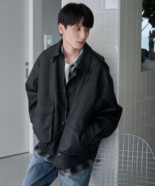 WEGO 【ユニセックス着用ITEM】エコレザー2WAYフライトジャケット ブラック