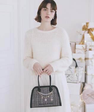 Maison de FLEUR チャーム付きツイード2Wayバッグ