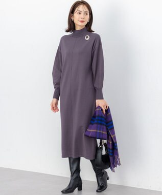 組曲 【WEB限定】スムースストレッチニット ワンピース グレー系