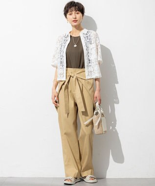 23区 【SLOW/一部店舗限定】好評につき追加生産！モチーフレース シャツ ホワイト系