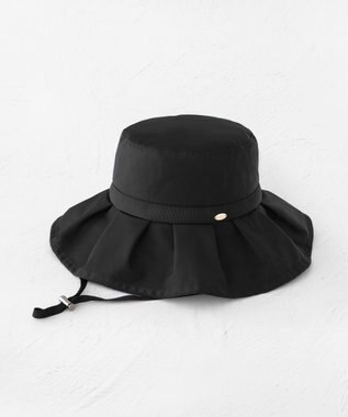 TOCCA 【UV99%以上カット・吸水速乾・抗菌防臭・洗える・サイズ調整可・強撥水】FRILL RAIN HAT レインハット ブラック系