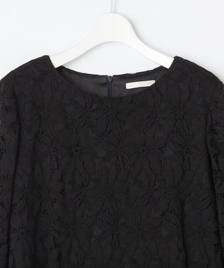 自由区 L 【17号サイズまで展開・カタログ掲載】トリアセダブルクロスレース ワンピース ネイビー