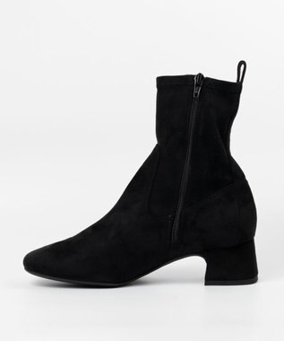 BONTRE 【UNISA/ウニサ】ショートヒールストレッチブーツ ブラック