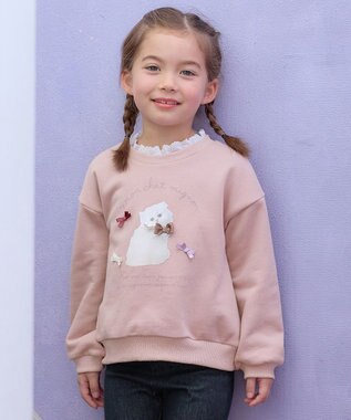 ANY KIDS フォトネコ 裏毛 トレーナー ピンク